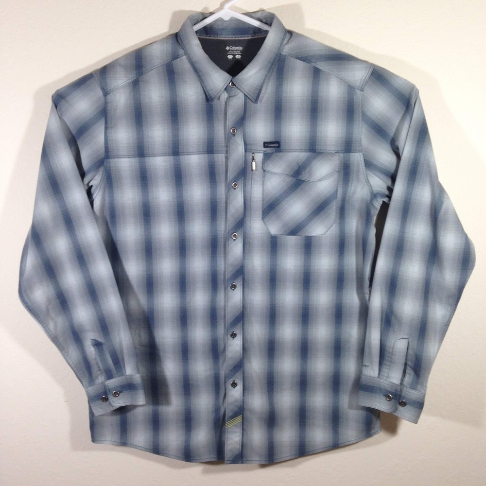 Columbia Omni Dry Long Sleeve Plaid Vented Shirt